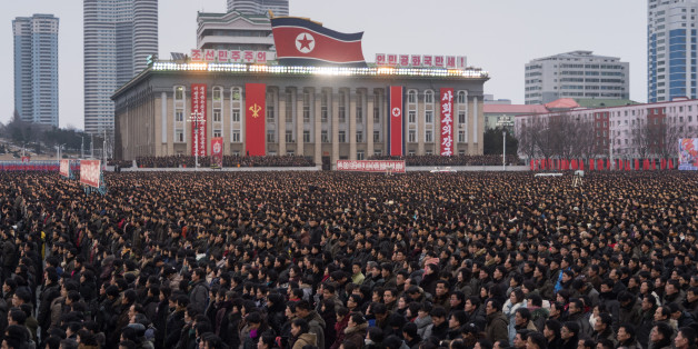 A general view shows a mass demonstration in support of a new year address made by North Korean leader Kim Jong-Un at Kim Il-Sung square in Pyongyang on January 4, 2018. / AFP PHOTO / KIM Won-Jin (Photo credit should read KIM WON-JIN/AFP/Getty Images)