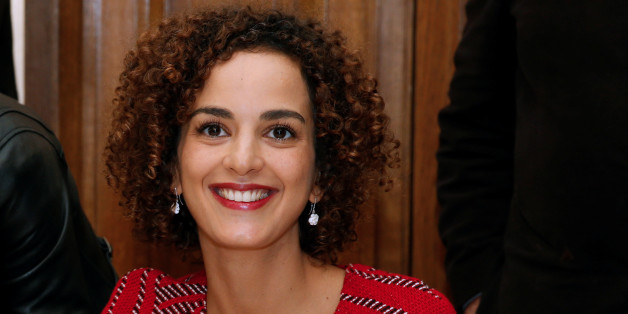Moroccan-French author Leila Slimani reacts at the Drouant restaurant after she received the French literary prize Prix Goncourt for her novel "Chanson douce" (Sweet Song), in Paris, France, November 3, 2016. REUTERS/Jacky Naegelen