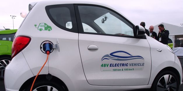 France's OEM Valeo two-seat, 100% electric demo automobile is on display at the International Consumer Electronics Show in Las Vegas on January 8, 2018. According to Valeo, the low voltage (48 volt) makes the system and the car more affordable. / AFP PHOTO / Julie CHARPENTRAT / TO GO WITH AFP STORY by Julie CHARPENTRAT, 'Valeo demos first low voltage full electric car' (Photo credit should read JULIE CHARPENTRAT/AFP/Getty Images)