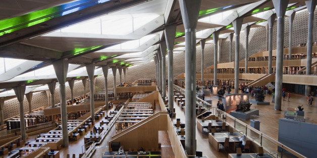 Interior View Of Main Reading Room In The Bibliotheca Alexandrina, The Modern Library Of Alexandria, Alexandria, Al Iskandar (Photo by: Insights/UIG via Getty Images)