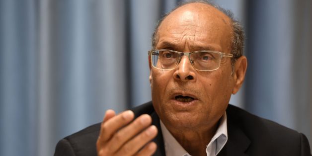 Former interim Tunisian president Moncef Marzouki speaks during a joint press conference with a Yemeni journalist and Nobel Peace Prize laureate at the UN headquarters in Geneva on March 2, 2017. / AFP PHOTO / PHILIPPE DESMAZES (Photo credit should read PHILIPPE DESMAZES/AFP/Getty Images)