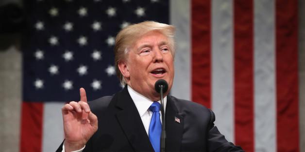 WASHINGTON, DC - JANUARY 30: U.S. President Donald J. Trump delivers the State of the Union address in the chamber of the U.S. House of Representatives January 30, 2018 in Washington, DC. This is the first State of the Union address given by U.S. President Donald Trump and his second joint-session address to Congress. (Photo by Win McNamee/Getty Images)