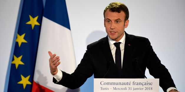 French President Emmanuel Macron delivers a speech to members of the French community in Tunisia, in the capital Tunis on January 31, 2018, during his first state visit to the country. / AFP PHOTO / Eric FEFERBERG (Photo credit should read ERIC FEFERBERG/AFP/Getty Images)