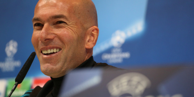 Soccer Football - Champions League - Real Madrid Press Conference - Ciudad Real Madrid, Madrid, Spain - February 13, 2018 Real Madrid coach Zinedine Zidane during the press conference REUTERS/Sergio Perez