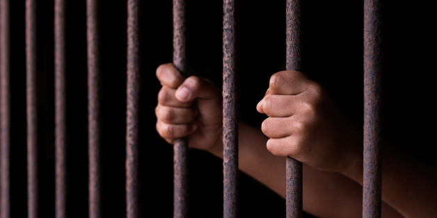 Boy hold cage with eye sad and hopeless