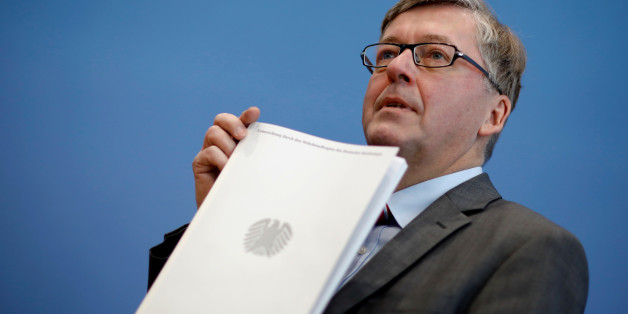 German parliamentary armed forces ombudsman Hans-Peter Bartels, whose job is to hear soldiersâ complaints, presents his annual report on the state of the German military in Berlin, Germany, February 20, 2018. REUTERS/Axel Schmidt