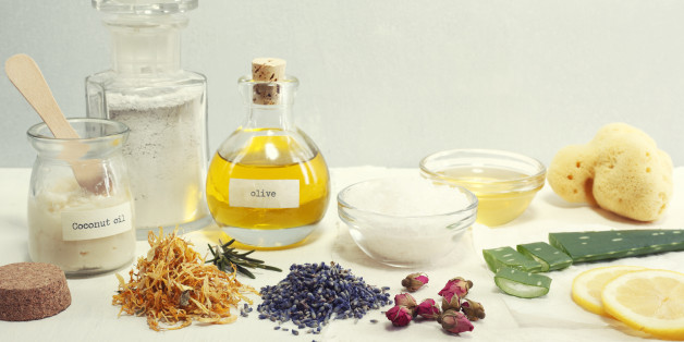 Spa still life of organic and natural skin care cosmetics.