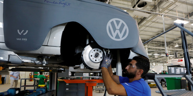A worker assembles a car at the Volkswagen car assembly unit in Relizane, Algeria July 27, 2017. REUTERS/Zohra Bensemra