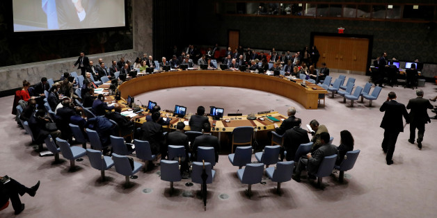 Delegates attend a U.N. Security Council meeting on Syria at the United Nations headquarters in New York, U.S., February 22, 2018. REUTERS/Brendan McDermid