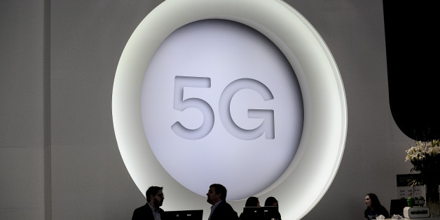5G logo during the Mobile World Congress day 4, on March 1, 2018 in Barcelona, Spain. (Photo by Joan Cros/NurPhoto via Getty Images)