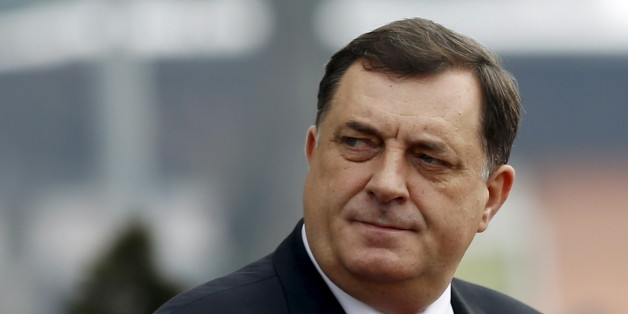 Milorad Dodik, president of the Republika Srpska, looks on during Serbian Prime Minister Aleksandar Vucic's official visit to Banja Luka, Bosnia and Herzegovina, January 9, 2015. Bosnian Serbs organise celebrations of the Statehood Day of their half of Bosnia despite the constitutional court's ruling to change the date for the holiday which was found to discriminate against other ethnic groups because it is also celebrated as an Orthodox holiday. Serbian Prime Minister Vucic and Serbian Orthodox