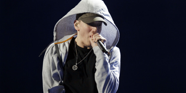 U.S. rapper Eminem performs during the Abu Dhabi F1 Grand Prix After Race closing concert at the du Arena on Yas Island November 4, 2012. REUTERS/Jumana ElHeloueh (UNITED ARAB EMIRATES - Tags: ENTERTAINMENT SPORT MOTORSPORT)