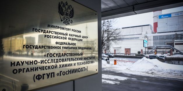A sign for the State Scientific Research Institute of Organic Chemistry and Technology is seen at the entrance to the institute in Moscow on March 13, 2018.According to several Russian media, the group of nerve agents known as 'Novichok' were allegedly developed by the Soviet scientists of the State Scientific Research Institute of Organic Chemistry and Technology in the 1970s and 1980s. / AFP PHOTO / Alexander NEMENOV (Photo credit should read ALEXANDER NEMENOV/AFP/Getty Images)
