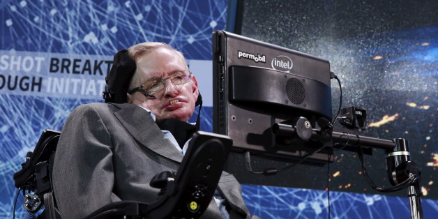 Physicist Stephen Hawking sits on stage during an announcement of the Breakthrough Starshot initiative with investor Yuri Milner in New York April 12, 2016. REUTERS/Lucas Jackson