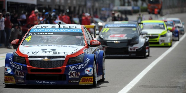 Tom coronel of the Netherlands (L) steers his car during a training session as part of the FIA World Touring Car Championship (WTCC) on April 11, 2014 at the Moulay el-Hassan circuit in the southern Agdal district of Marrakech, Morocco. AFP PHOTO / FADEL SENNA (Photo credit should read FADEL SENNA/AFP/Getty Images)