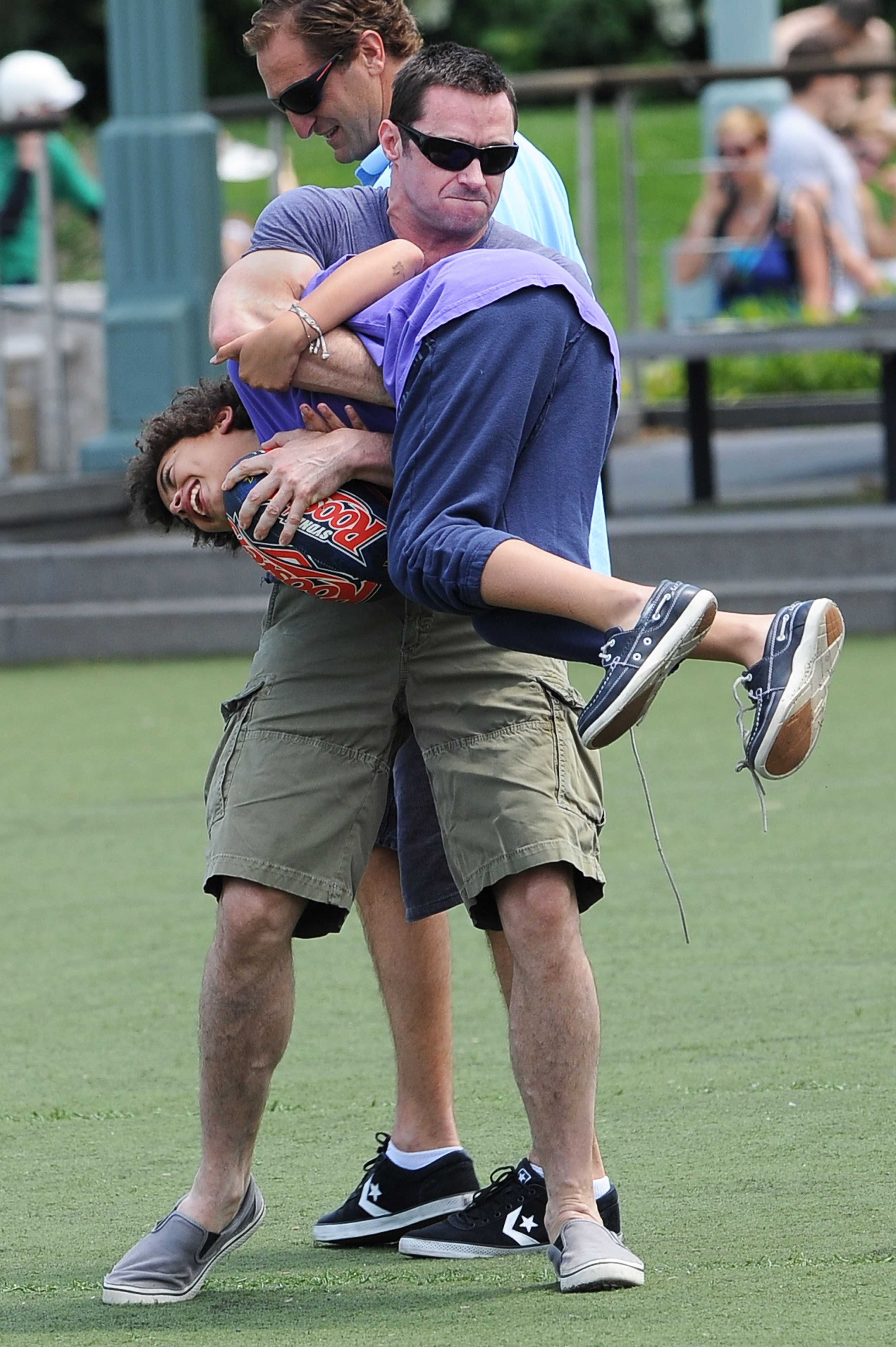 Hugh Jackman Plays Ball With His Son Oscar In New York Huffpost Uk