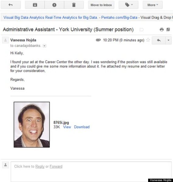 Jobseeker Attaches Picture Of Nicolas Cage Instead Of Cv On