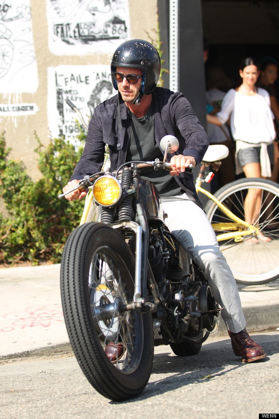 David Beckham Snapped On His Harley Davidson Motorbike In Los Angeles ...