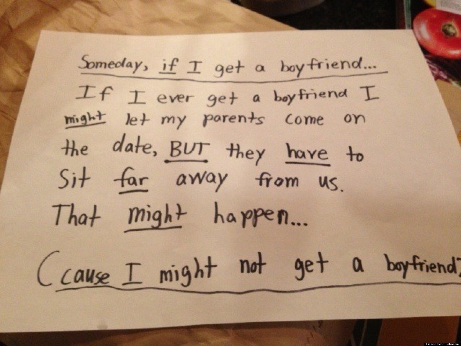 Cute Kid Note Of The Day If I Get A Boyfriend HuffPost