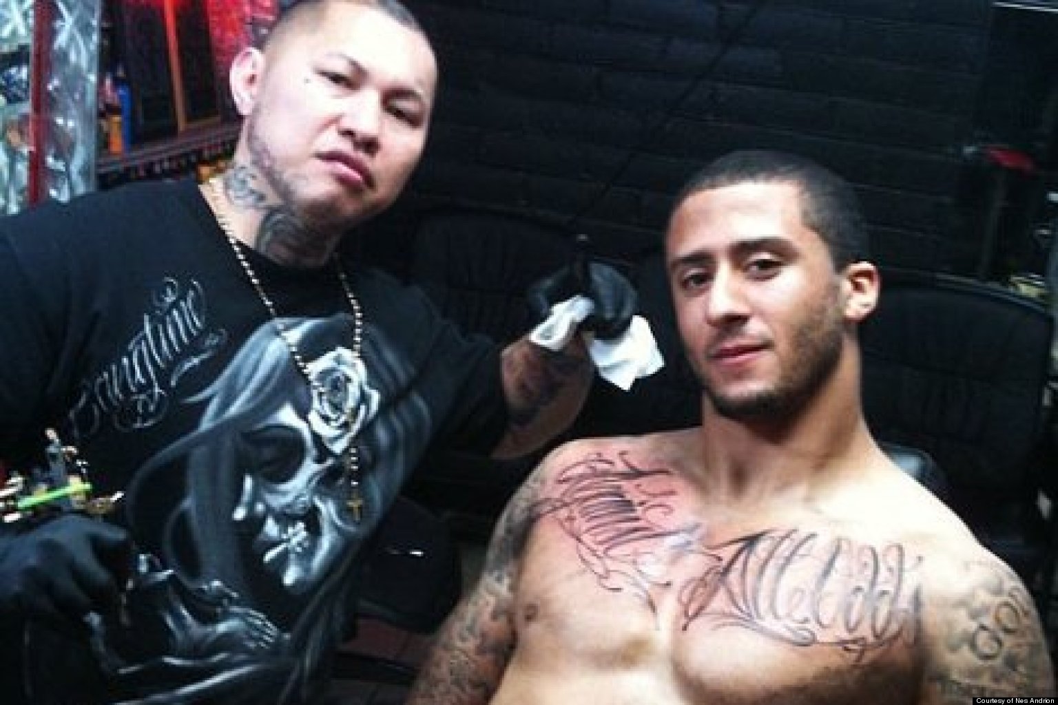 colin kaepernick u0027s tattoo artist nes andrion explains star colin kaepernick u0027s tattoo artist nes andrion explains star