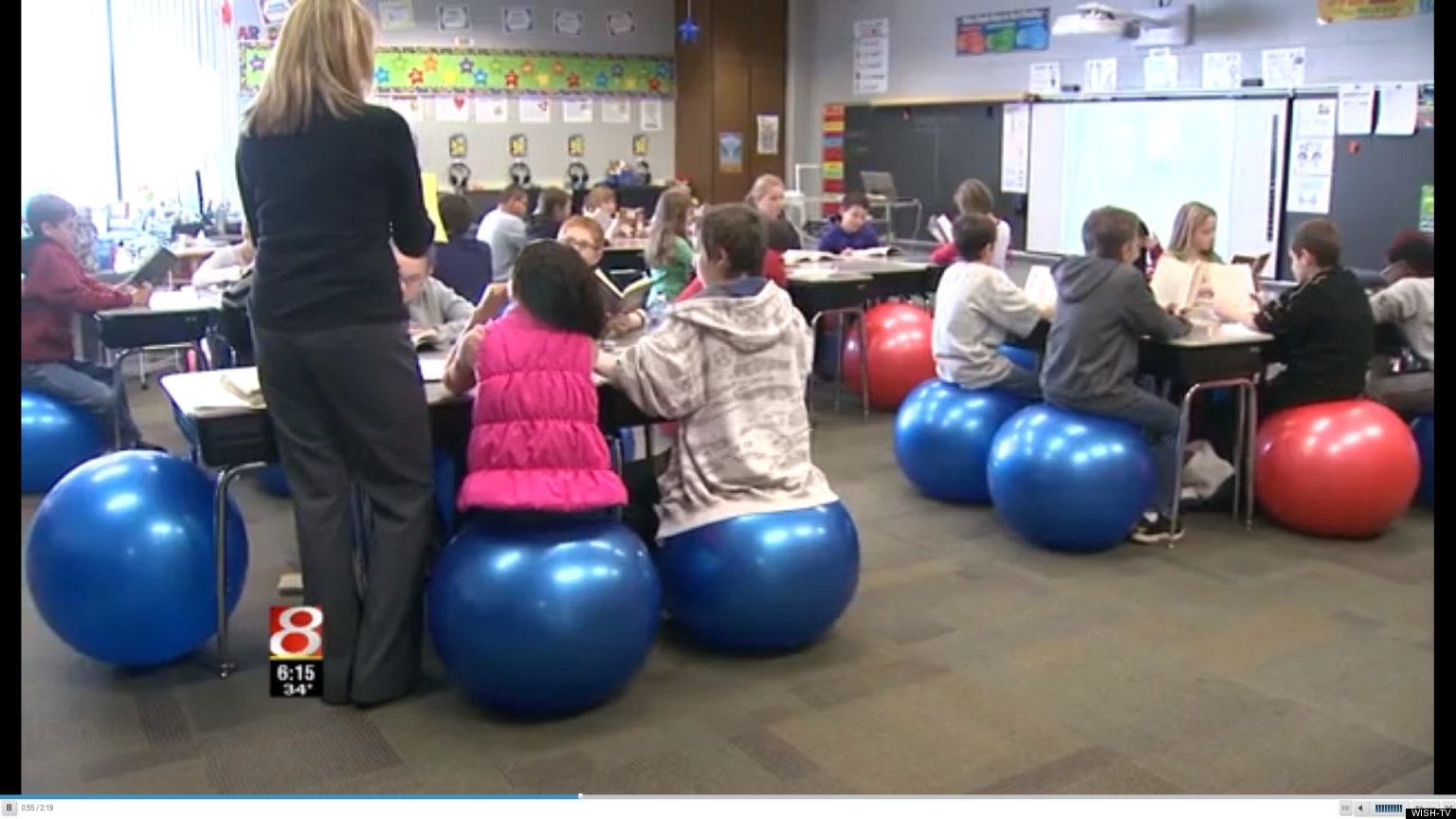 Sara Wright, Indiana Teacher, Swaps Exercise Balls For Desk Chairs In