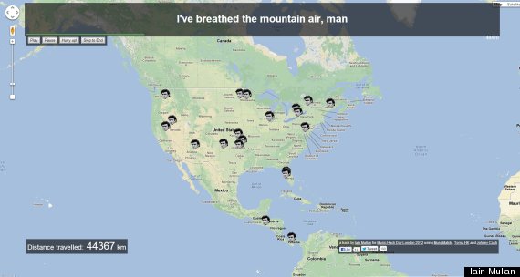 Johnny Cash's 'I've Been Everywhere' Mapped Out By Iain Mullan