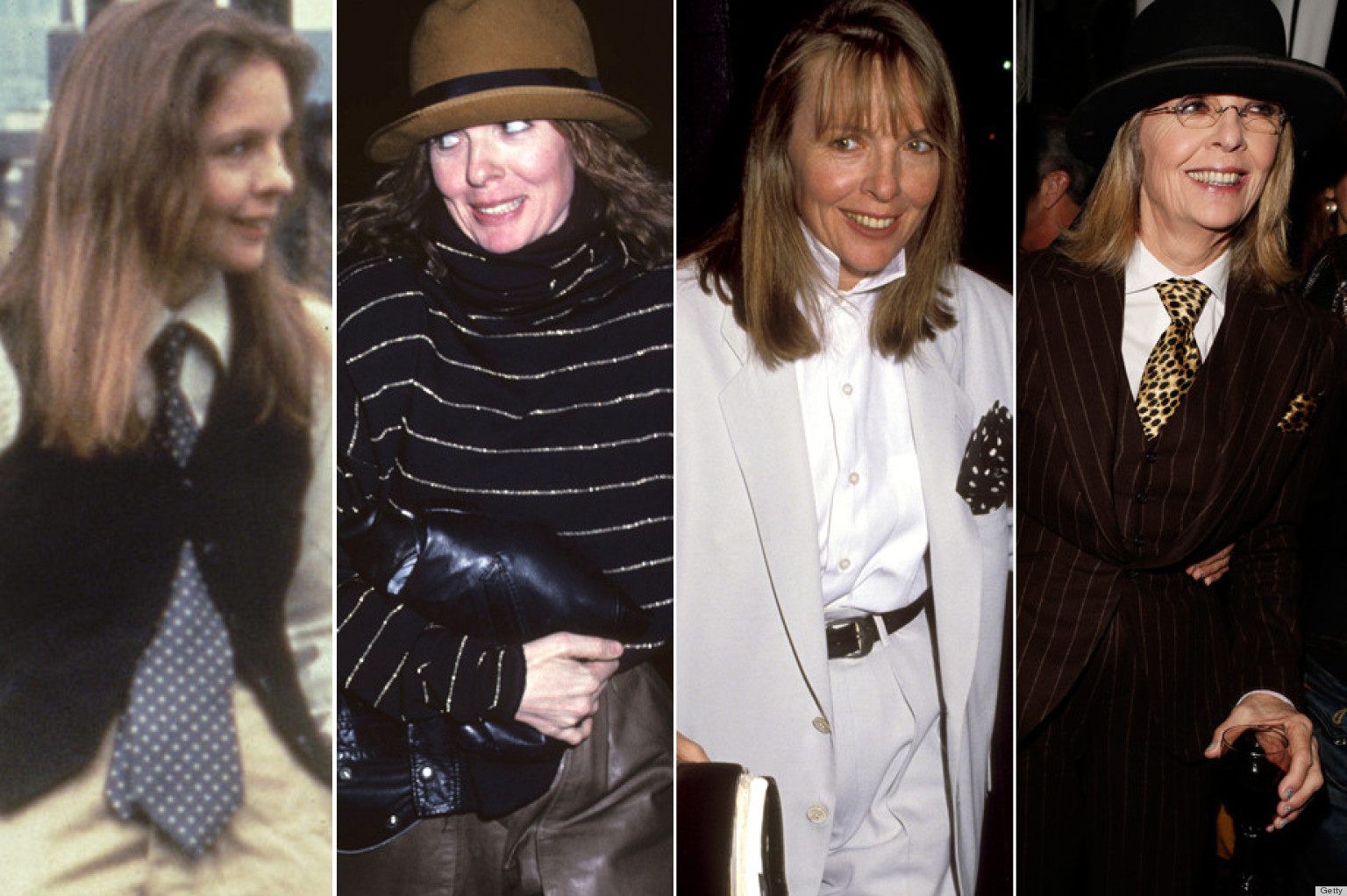 Diane Keaton's Style Evolution Proves That Ties, Vests & Bowler Hats