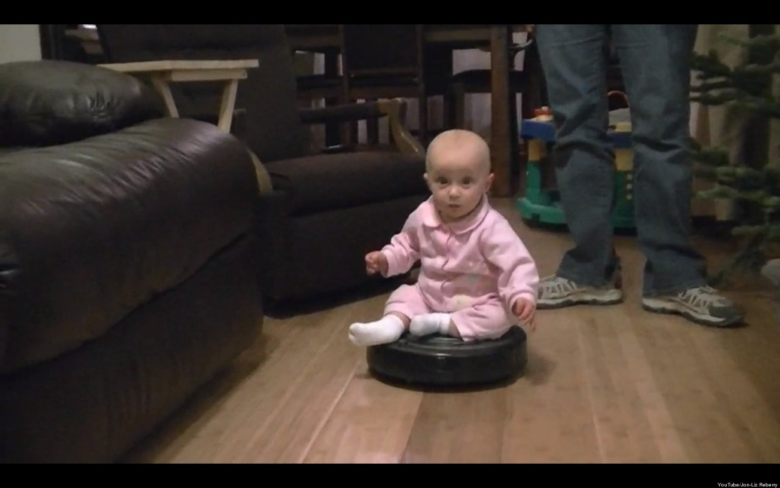 Baby Aria Rides A Roomba (VIDEO) HuffPost
