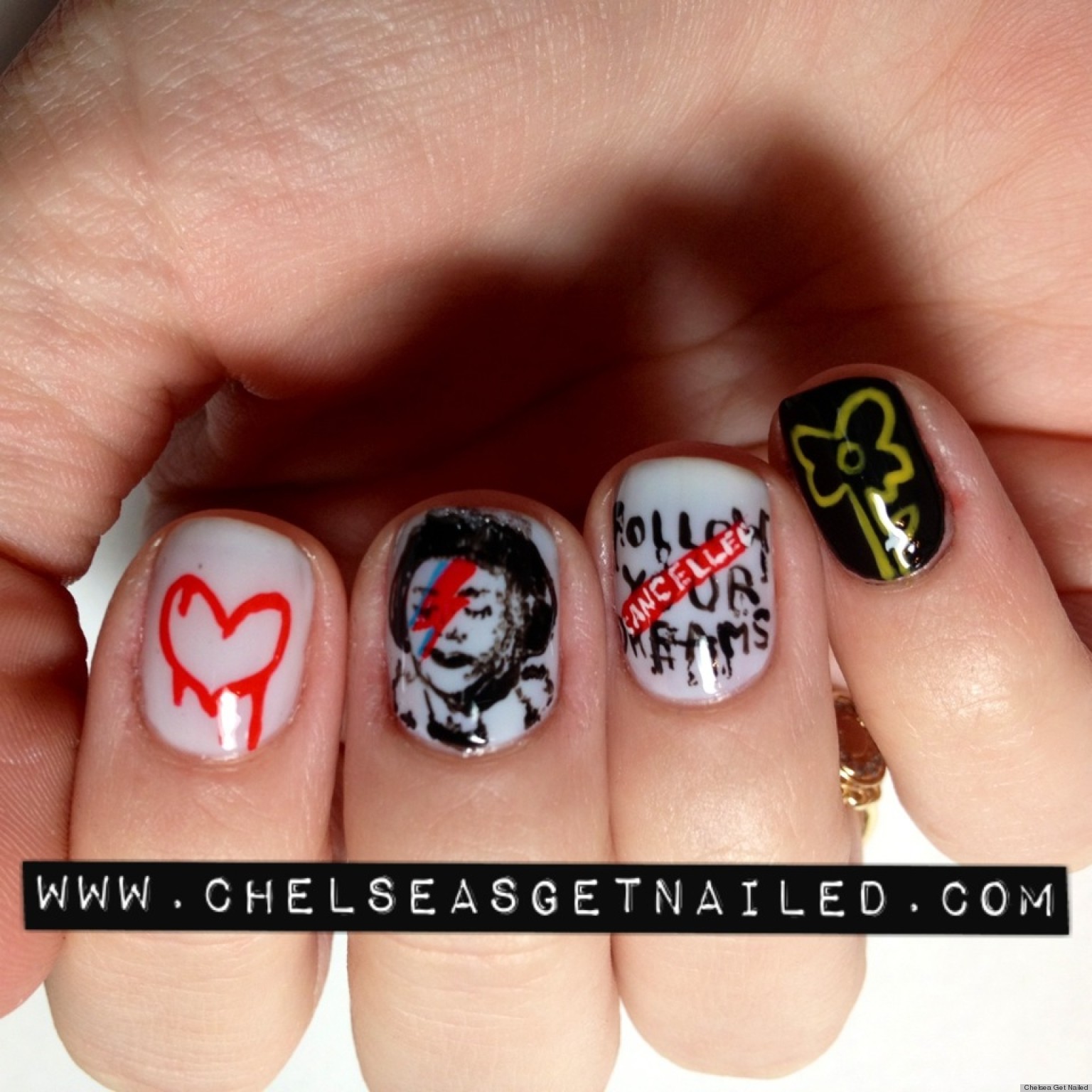 Diy Nail Art Banksy Street Art Inspired Manicure Photo Huffpost