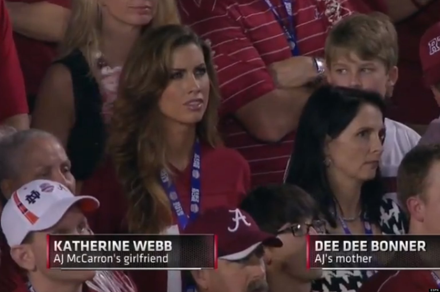 Aj Mccarrons Girlfriend Katherine Webb Draws Wow From Brent Musburger At Bcs Game Video