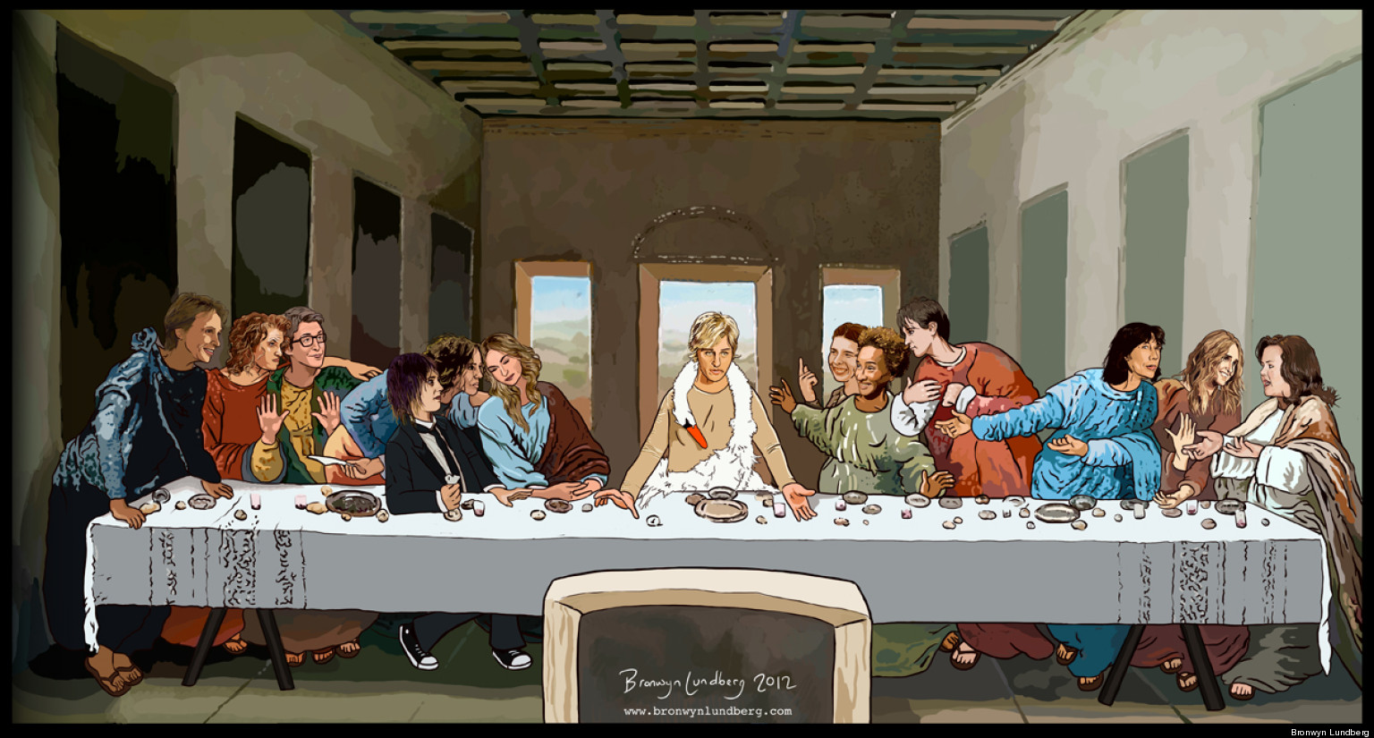 Bronwyn Lundberg's Lesbian 'The Last Supper' Painting Features Ellen